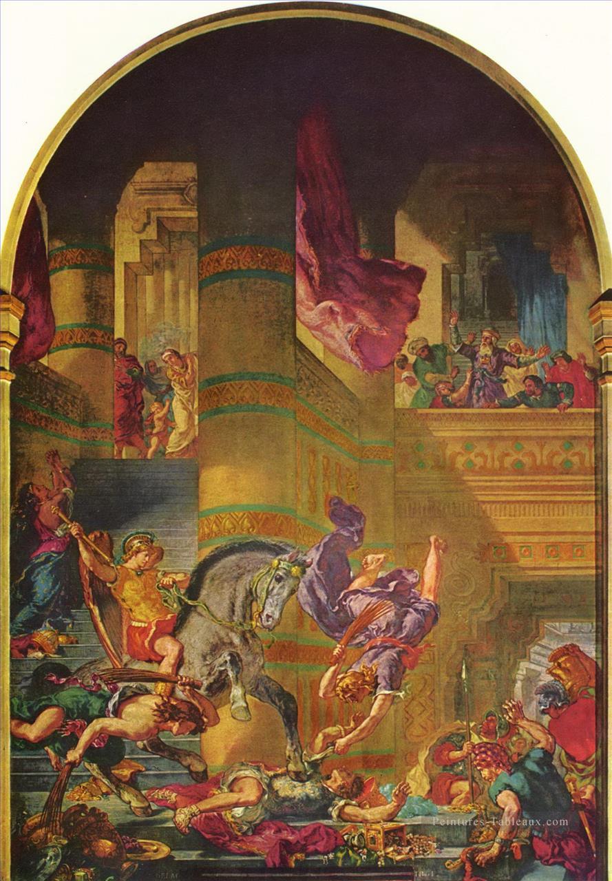 l’expulsion d’Héliodore 1861 Eugène Delacroix Peintures à l'huile